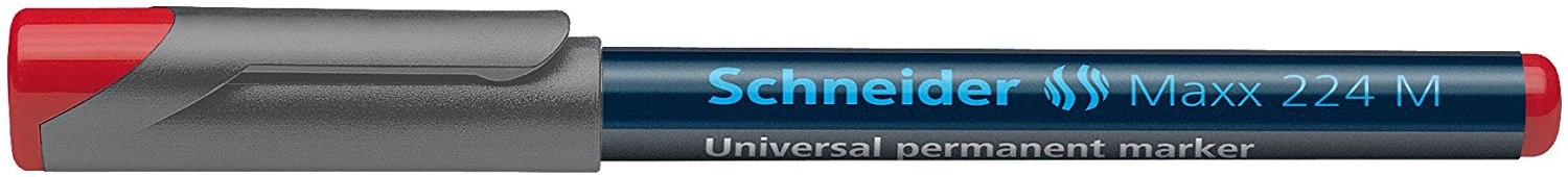 Universal permanent marker SCHNEIDER Maxx 224 M, varf 1mm - rosu