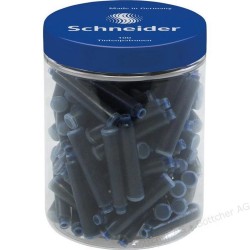 Patroane cerneala SCHNEIDER, 100buc/borcan cu capac plastic - albastru royal