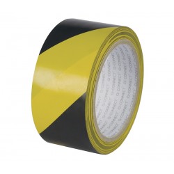 Banda adeziva 48mm x 20m, pentru avertizare, Q-Connect Safety Warning - negru/galben