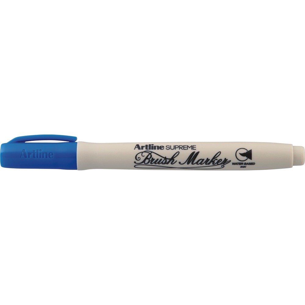 Marker pentru colorat ARTLINE Supreme, varf flexibil (tip pensula) - albastru