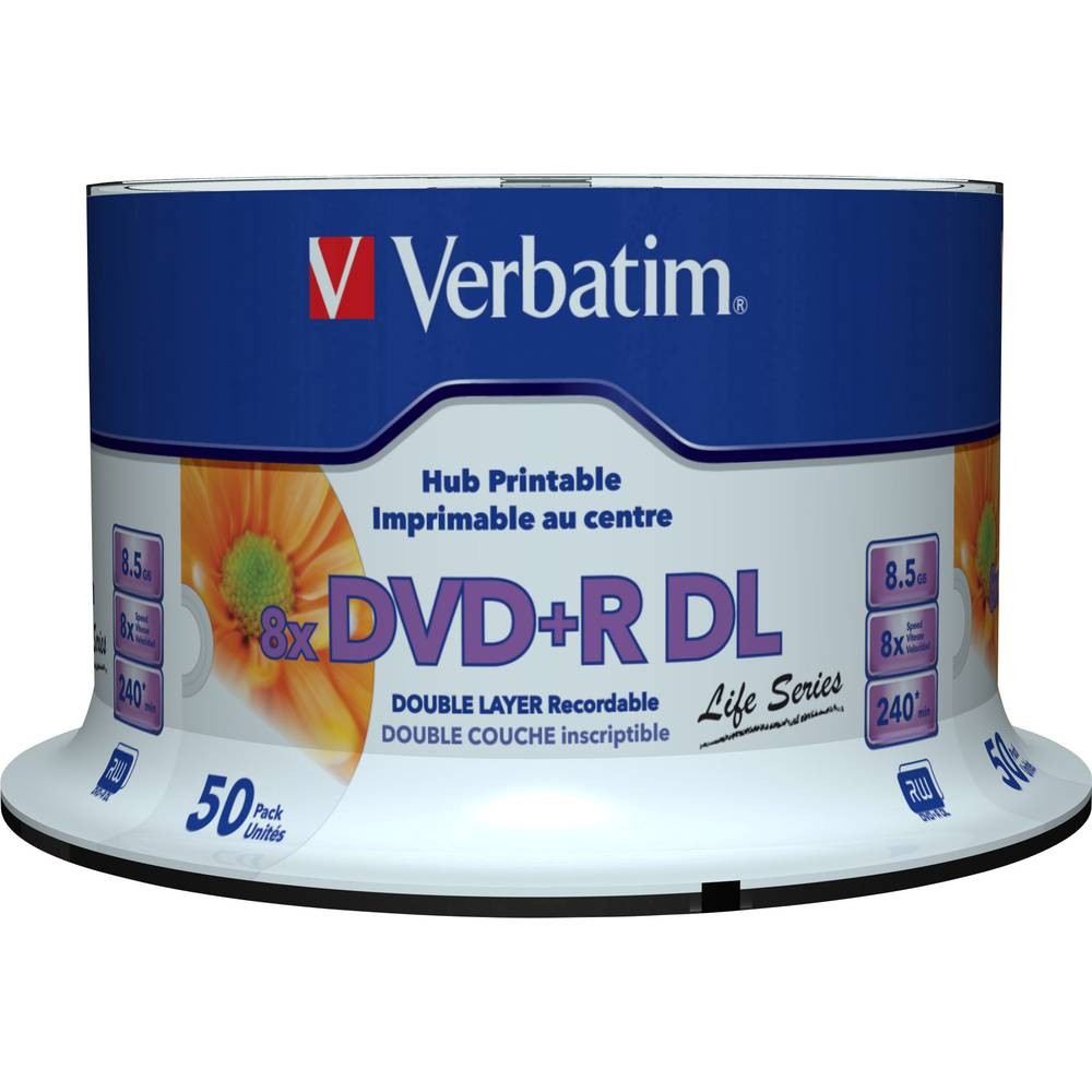 DVD+R verbatim Double Layer Inkjet Printable 8x Life Series, 50 buc/set