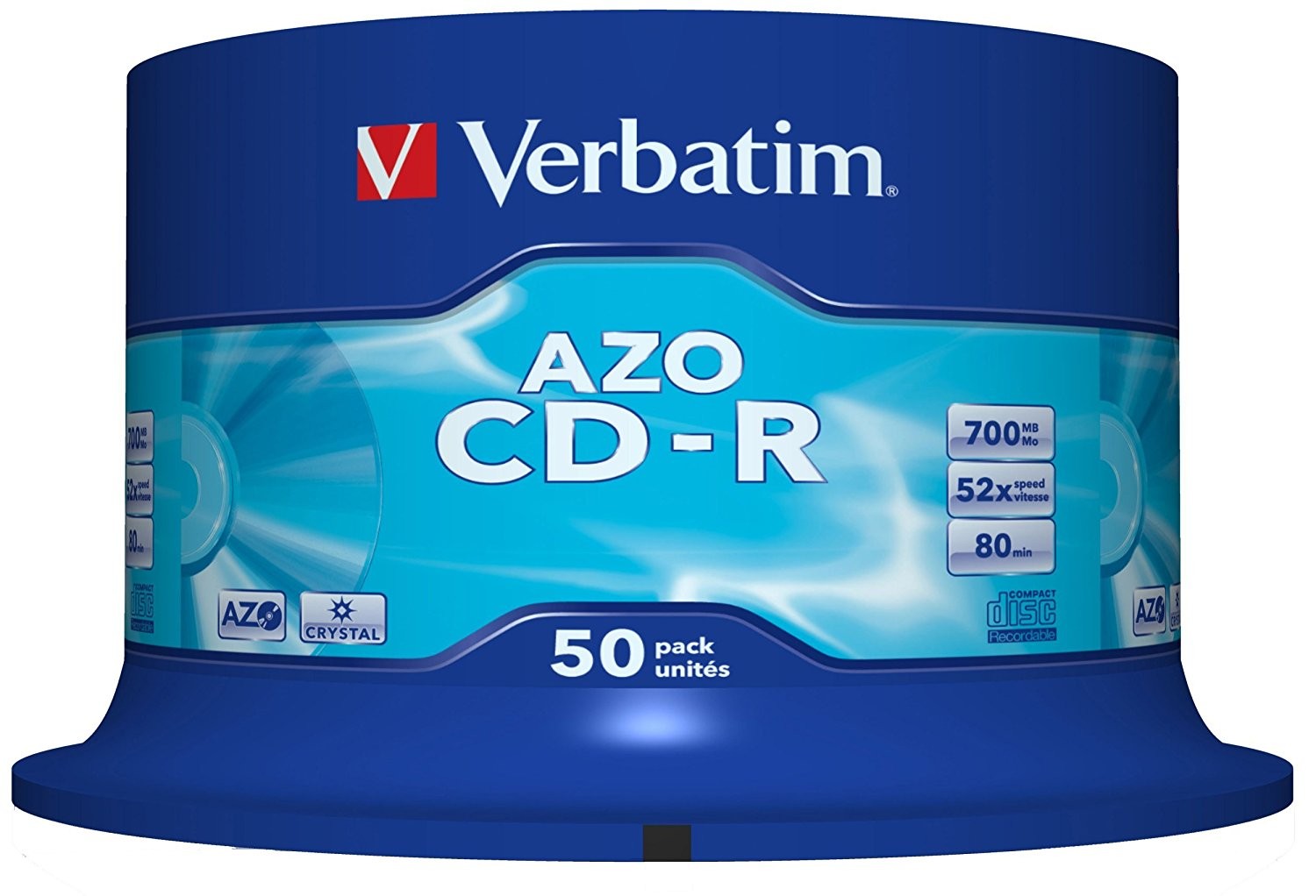 CD-R Verbatim AZO Crystal 52X 700MB Spindle, 50 buc/set
