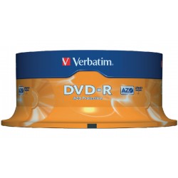 DVD-R Verbatim SL 16X 4.7GB Spindle Matt Silver, 25 buc/set