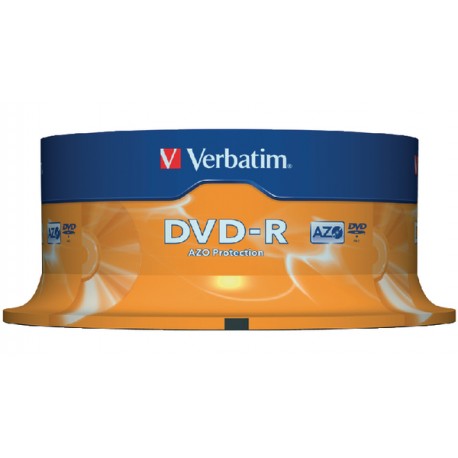 DVD-R Verbatim SL 16X 4.7GB 25PK Spindle Matt Silver