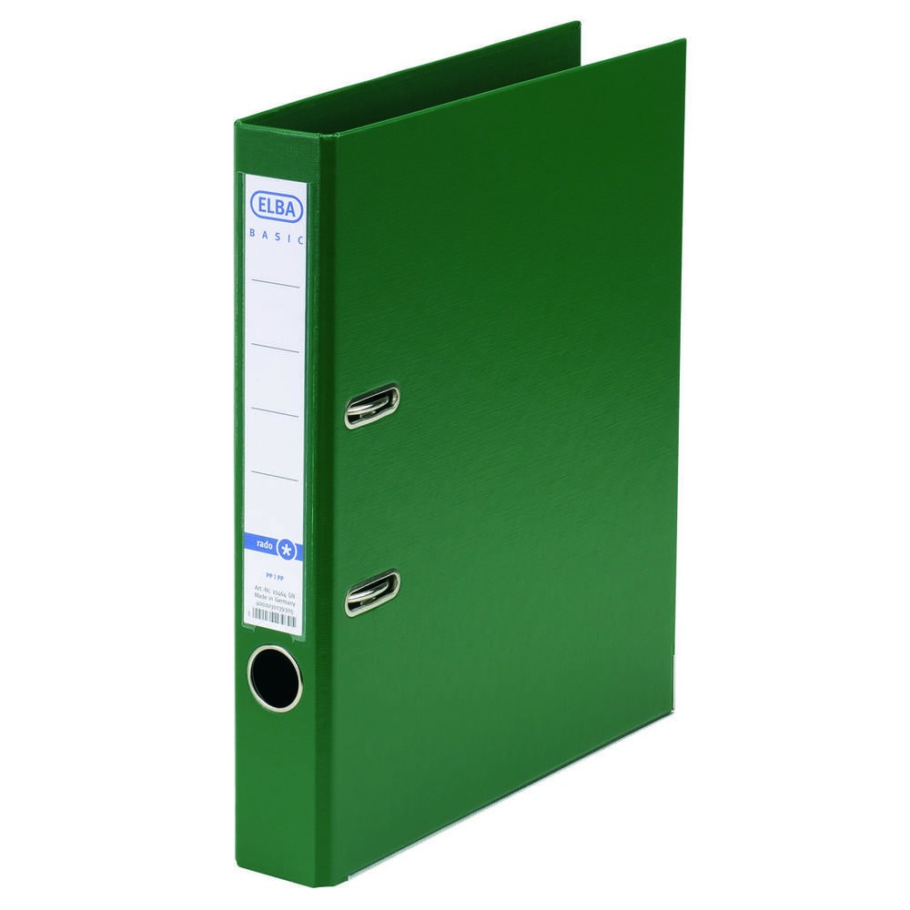 Biblioraft A4, plastifiat PP/PP, margine metalica, 50 mm, ELBA Smart Pro - verde