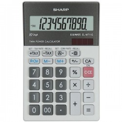 Calculator de birou, 10 digits, 152 x 100 x 33 mm, dual power, SHARP EL-M711GGY - gri