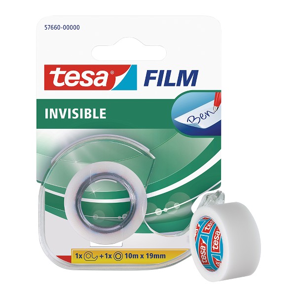 Banda adeziva cu dispenser, Tesa Film Invisible, 10 m x 19 mm