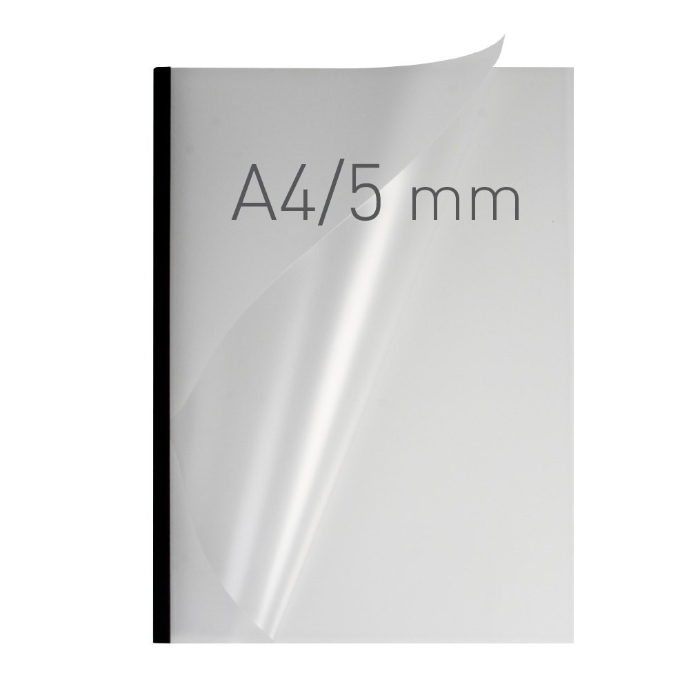 Coperti plastic PVC cu sina metalica 5mm, OPUS Easy Open - transparent mat/negru