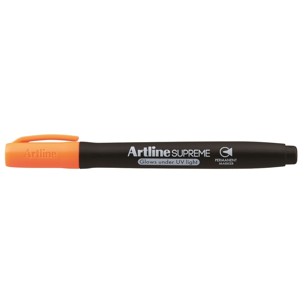 Permanent marker ARTLINE Supreme Glow, varf rotund 1.0mm, straluceste in lumina UV - orange