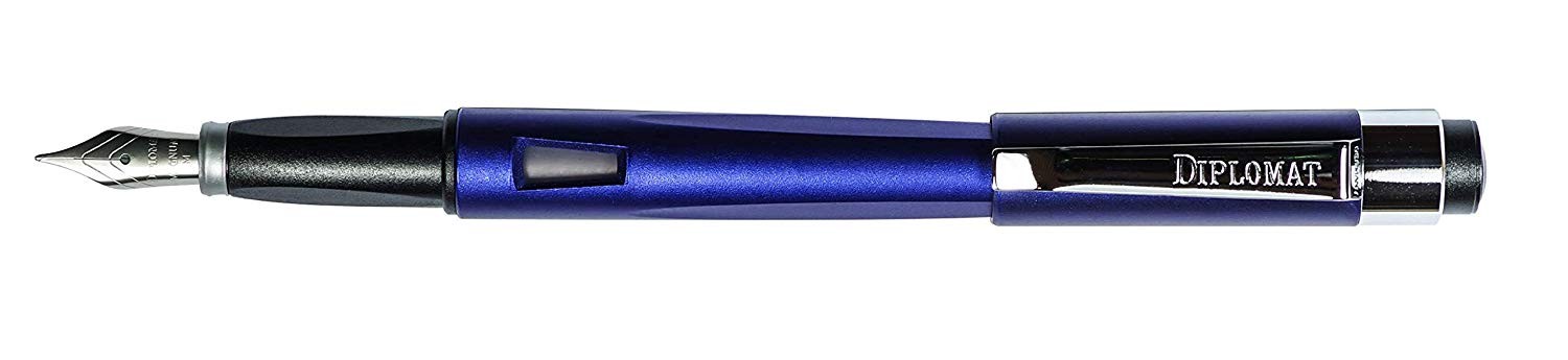 Stilou Diplomat Magnum, cu penita B, din otel inoxidabil - indigo blue