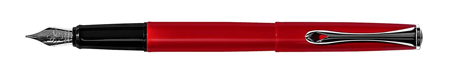DIPLOMAT Esteem red lacquer - stilou cu penita F, din otel inoxidabil