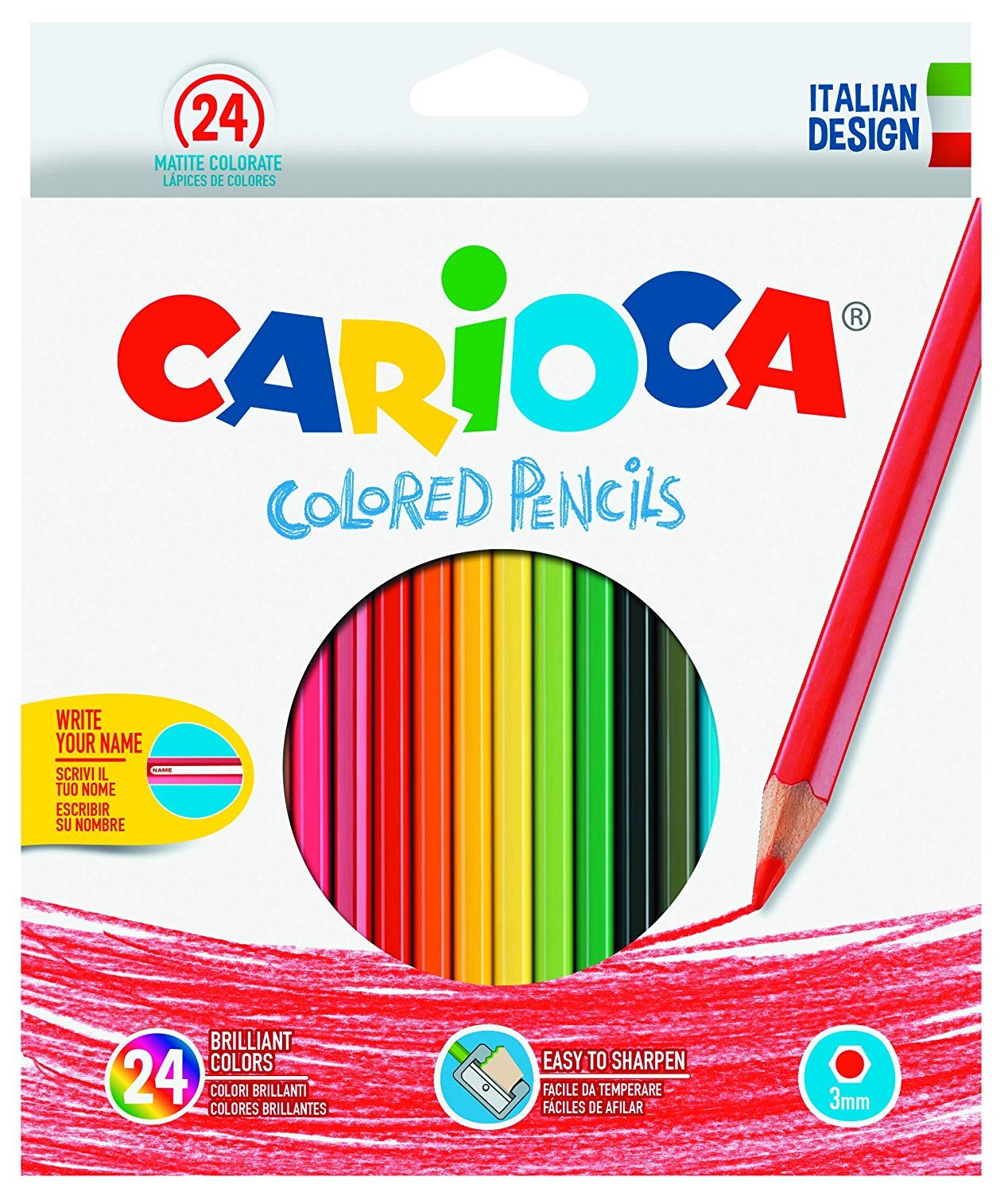 Creioane colorate, hexagonale, 24 culori/cutie, CARIOCA