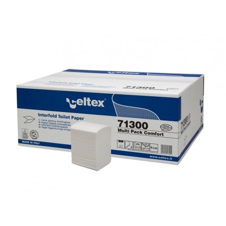 Rezerva hartie igienica intercalata, Celtex 71300, 2 straturi, alba, 250 portii/pachet, 36 pachete/cutie Rezerva hartie igienica intercalata, Celtex 71300, 2 straturi, alba, 250 portii/pachet, 36 pachete/cutie