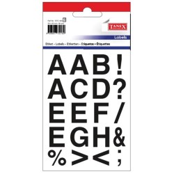 Etichete cu litere + semne ortografie, 20 x 20 mm, 60buc/set, TANEX - bold