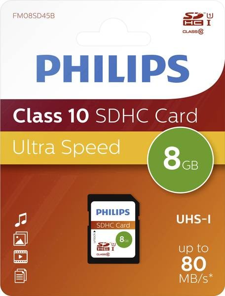 Card memorie SDHC, clasa 10, PHILIPS - 8GB