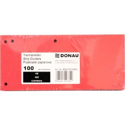 Separatoare carton pentru biblioraft, 190 g/mp, 105 x 235mm, 100/set, DONAU Duo - rosu