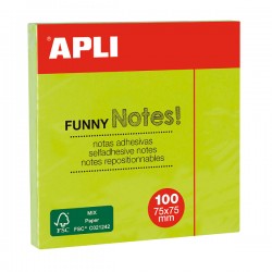 Notite adezive Apli, 75 x 75 mm, 100 file, verde