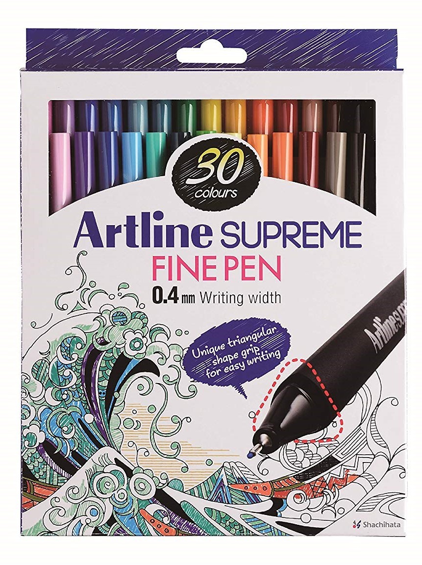 Liner ARTLINE Supreme, varf fetru 0.4mm, 30 culori/set