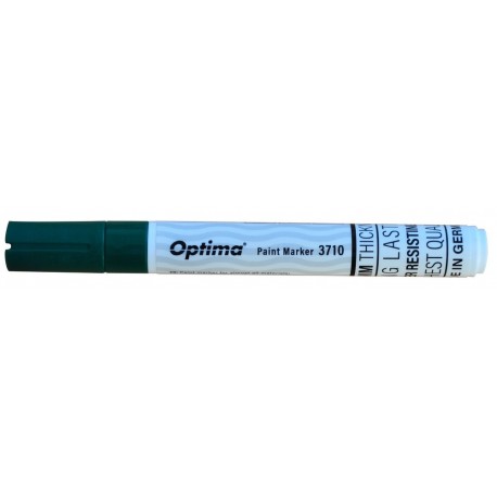 Marker cu vopsea Optima Paint 3710, varf rotund 4.5mm, grosime scriere 2-3mm - verde