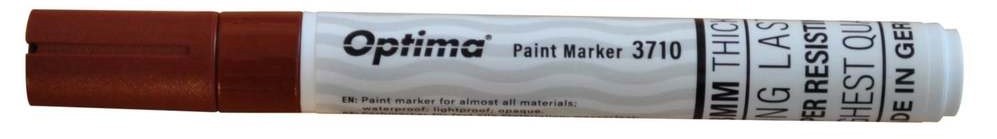 Marker cu vopsea Optima Paint 3710, varf rotund 4.5mm, grosime scriere 2-3mm - maro