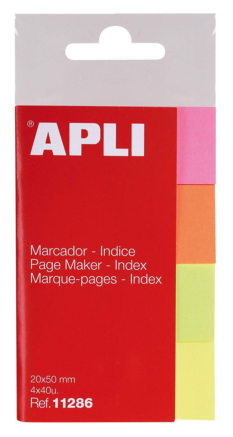 Index Apli autoadeziv, hartie, 20 x 50 mm, 4 culori x 40 file