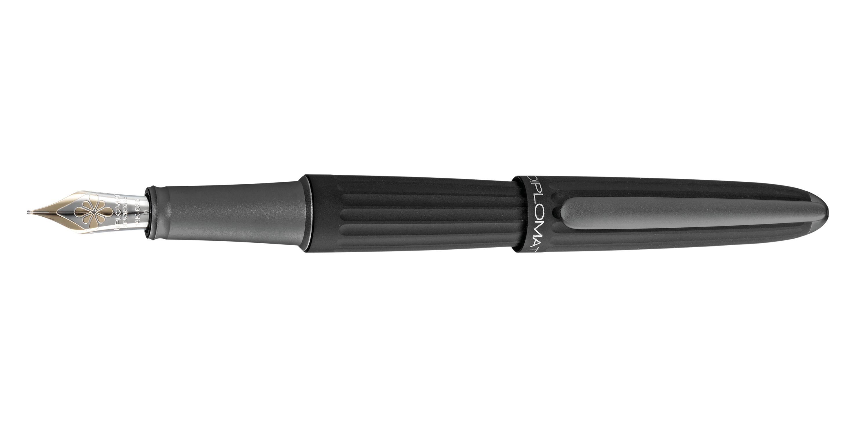 DIPLOMAT Aero Black - stilou cu penita M, aurita 14kt.