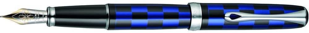 DIPLOMAT Excellence A - Rome Black Blue - stilou cu penita M, din otel inoxidabil