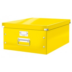 Cutie depozitare LEITZ WOW Click & Store, carton laminat, mare, galben