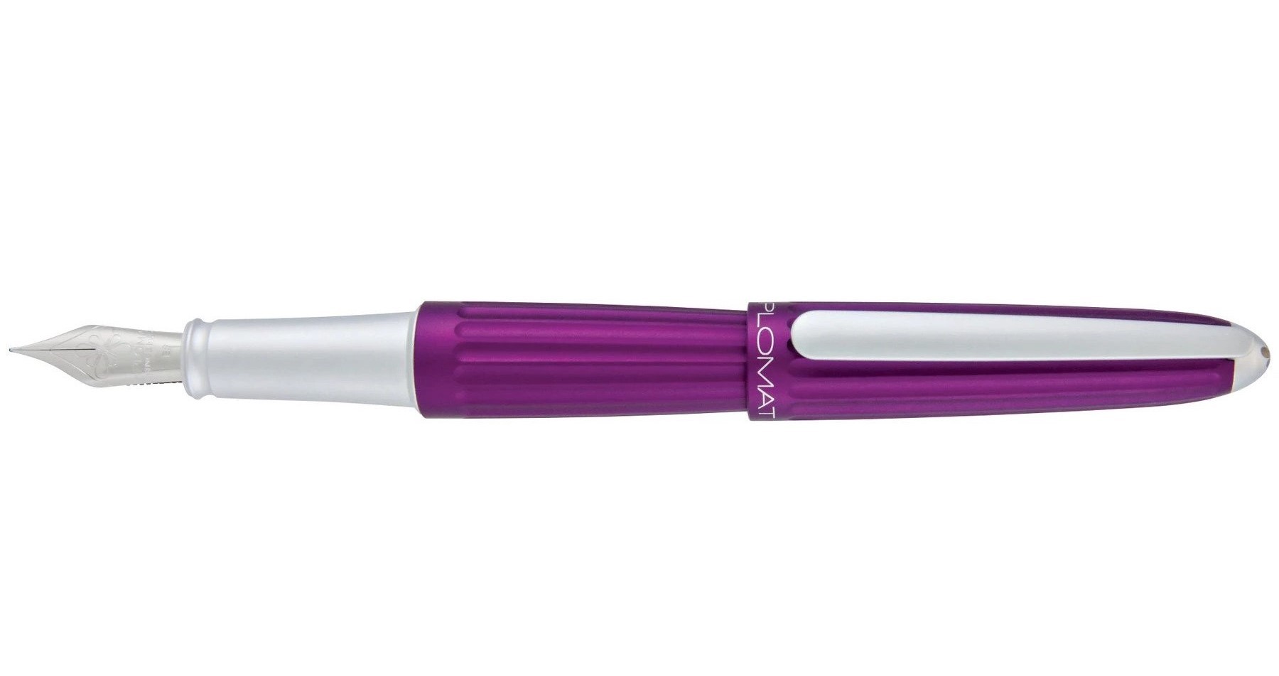 DIPLOMAT Aero Violet - stilou cu penita M, din otel inoxidabil