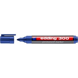 Marker permanent Edding 300, varf rotund, 1.5 - 3 mm, albastru