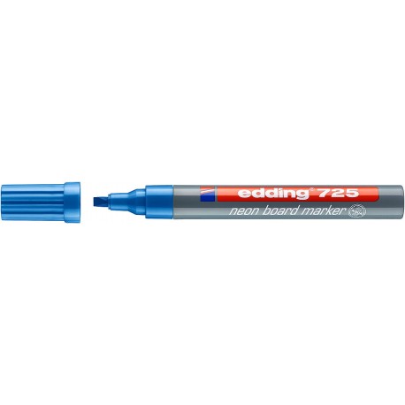 Marker Edding 725 neon, pentru tabla, varf 2-5mm, albastru