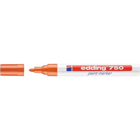 Marker permanent Edding 750, cu vopsea, varf rotund 2-4 mm, portocaliu