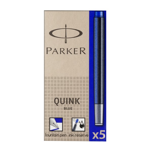 Patroane cerneala Parker Quink, albastru, 5 bucati/cutie