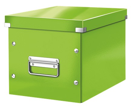 Cutie depozitare LEITZ WOW Click & Store, carton laminat, Cub, medie, verde