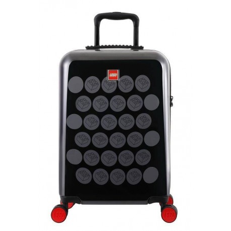 Troller 28 inch, material ABS, LEGO Brick Dots - negru cu puncte gri
