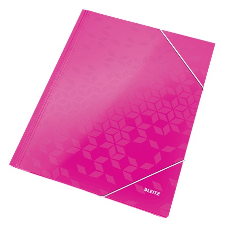 Mapa carton cu elastic LEITZ Wow - roz metalizat