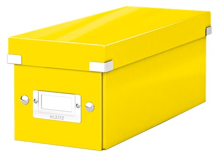 Cutie depozitare LEITZ WOW Click & Store, carton laminat, pentru CD-uri, galben
