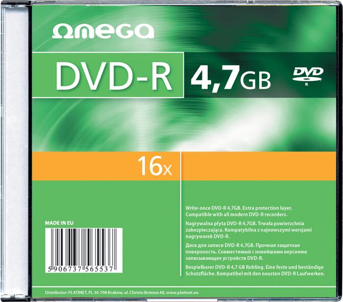 DVD-R Omega 16x, 4,7GB, 120 min, set 10 bucati slim