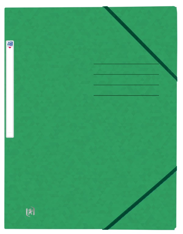 Mapa A4, carton MultiStrat 390g/mp, cu elastic, OXFORD Top File - verde
