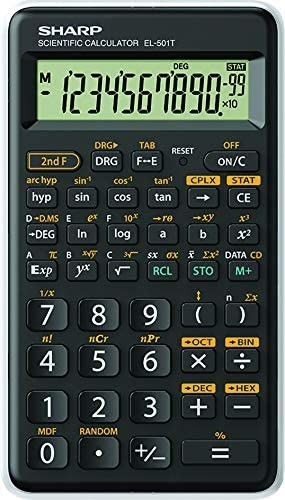 Calculator stiintific, 10 digits, 146 functiuni, 127 x 73 x 10 mm, SHARP EL-501TBWH - negru/alb