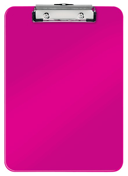 Clipboard LEITZ WOW, simplu, PS, A4, 100 coli, roz