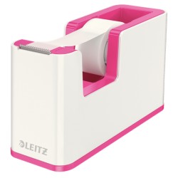 Dispenser banda adeziva LEITZ WOW, PS, banda inclusa, culori duale, alb-roz