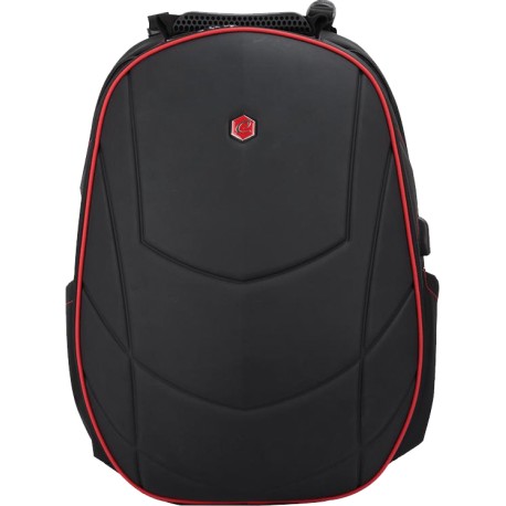Rucsac BESTLIFE Gaming Assailant - negru/rosu - laptop 17 inch, compartiment anti-vibratie, charge pentru USB