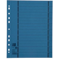 Separatoare carton manila, 250g/mp, 300 x 240mm, 100/set, OXFORD - albastru