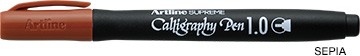 Marker ARTLINE Supreme Calligraphy, varf tesit din fetru 1.0mm - maro
