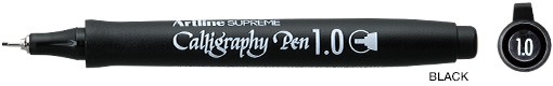 Marker ARTLINE Supreme Calligraphy, varf tesit din fetru 1.0mm - negru