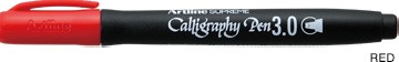 Marker ARTLINE Supreme Calligraphy, varf tesit din fetru 3.0mm - rosu