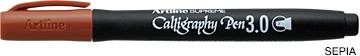 Marker ARTLINE Supreme Calligraphy, varf tesit din fetru 3.0mm - maro