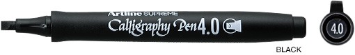 Marker ARTLINE Supreme Calligraphy, varf tesit din fetru 4.0mm - negru