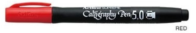 Marker ARTLINE Supreme Calligraphy, varf tesit din fetru 5.0mm - rosu